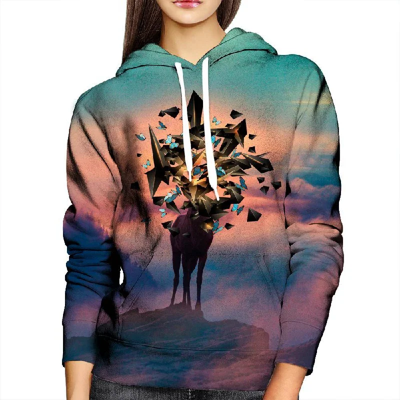 Deer Shapes Womens Hoodie Hoodie with Slim Fit Tailored Modern