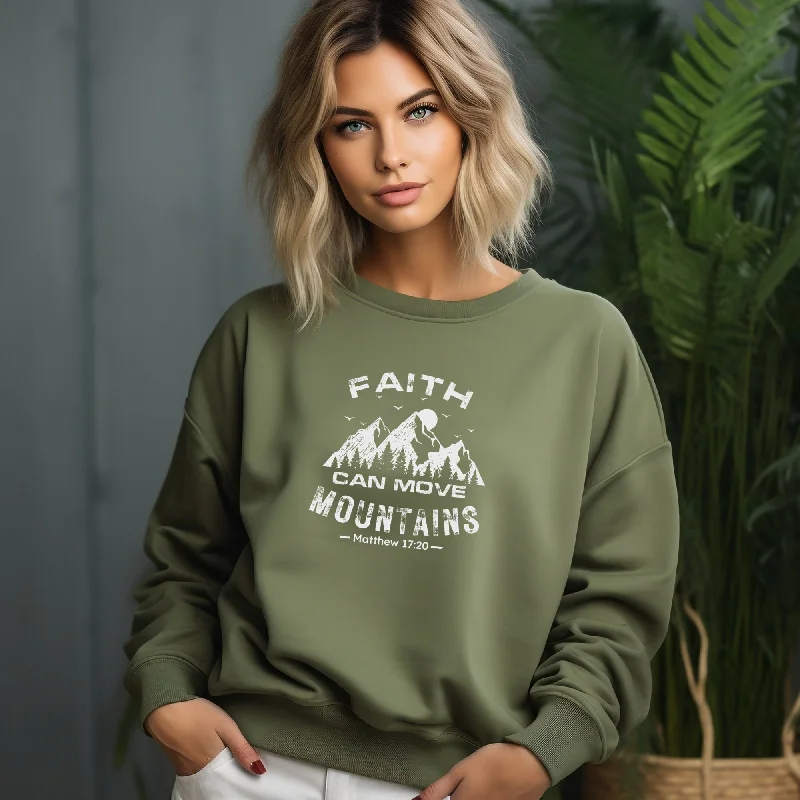 Faith Can Move Mountains Sweatshirt Hoodie with Elastic Waist Stretchable Comfortable Faith Can Move Mountains Sweatshirt Hoodie with Elastic Waist Stretchable Comfortable