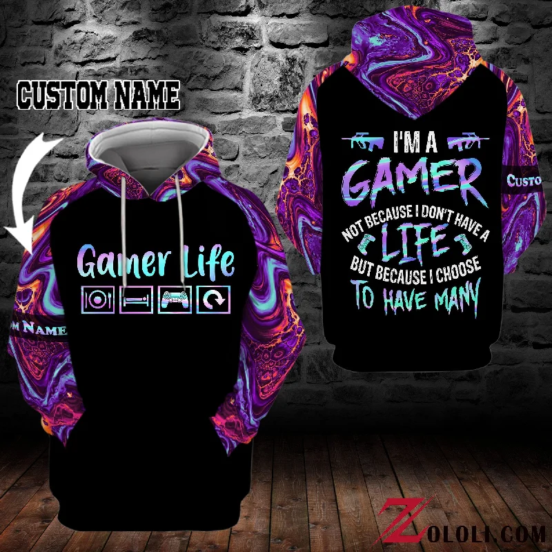 I'm a gamer not because I don't have a life but because I choose to have many purple Hoodie 3D custom LKT Hoodie with Puffed Sleeves Voluminous Trendy I'm a gamer not because I don't have a life but because I choose to have many purple Hoodie 3D custom LKT Hoodie with Puffed Sleeves Voluminous Trendy