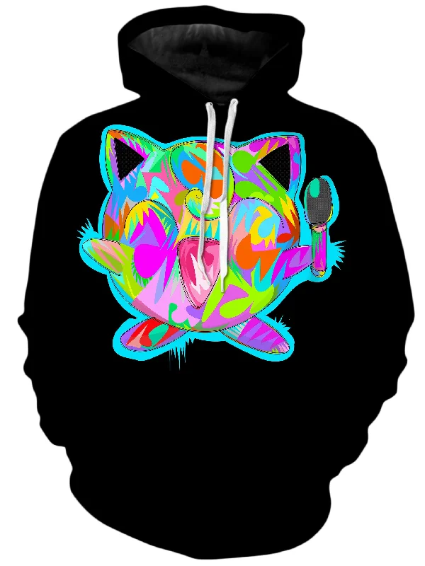 Jiggly Black Unisex Hoodie Hoodie with Back Slit Movement Comfort