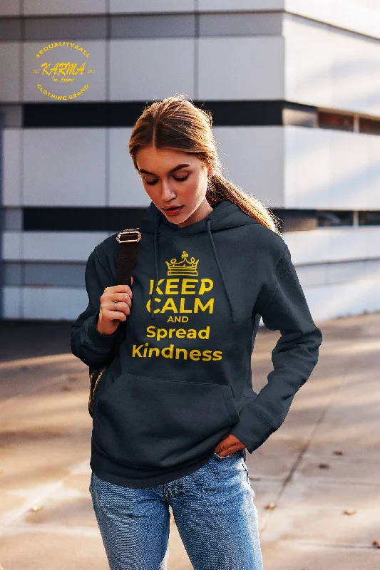 "KEEP CALM AND SPREAD KINDNESS" Maize and Blue Premium Organic Cotton Unisex Hoodie Hoodie with Zipper Versatile Modern "KEEP CALM AND SPREAD KINDNESS" Maize and Blue Premium Organic Cotton Unisex Hoodie Hoodie with Zipper Versatile Modern