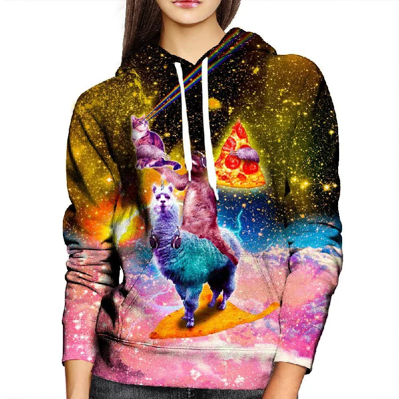 Llama And Sloths Epic Adventure Womens Hoodie Hoodie with Hood Adjustable Protection