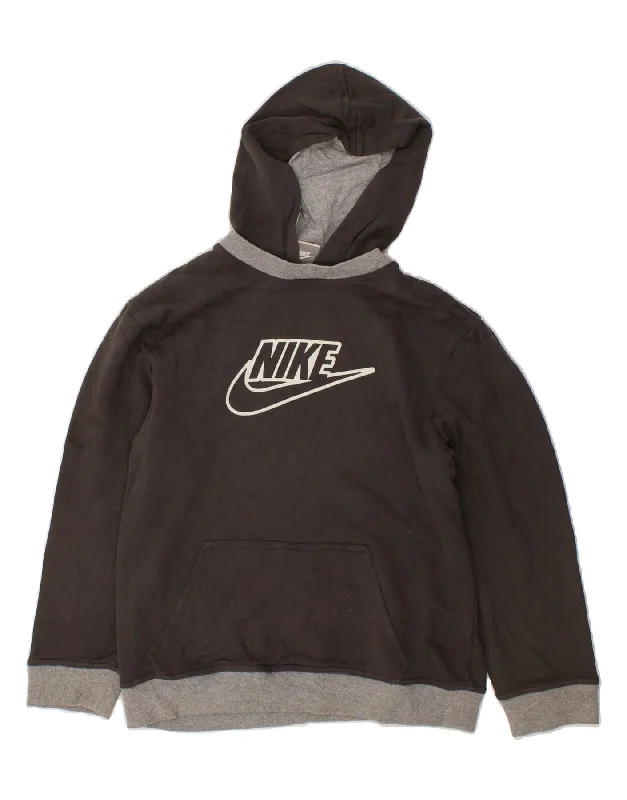 NIKE Boys Graphic Hoodie Jumper 12-13 Years Large Grey Cotton Hoodie with Side Slits Relaxed Casual NIKE Boys Graphic Hoodie Jumper 12-13 Years Large Grey Cotton Hoodie with Side Slits Relaxed Casual