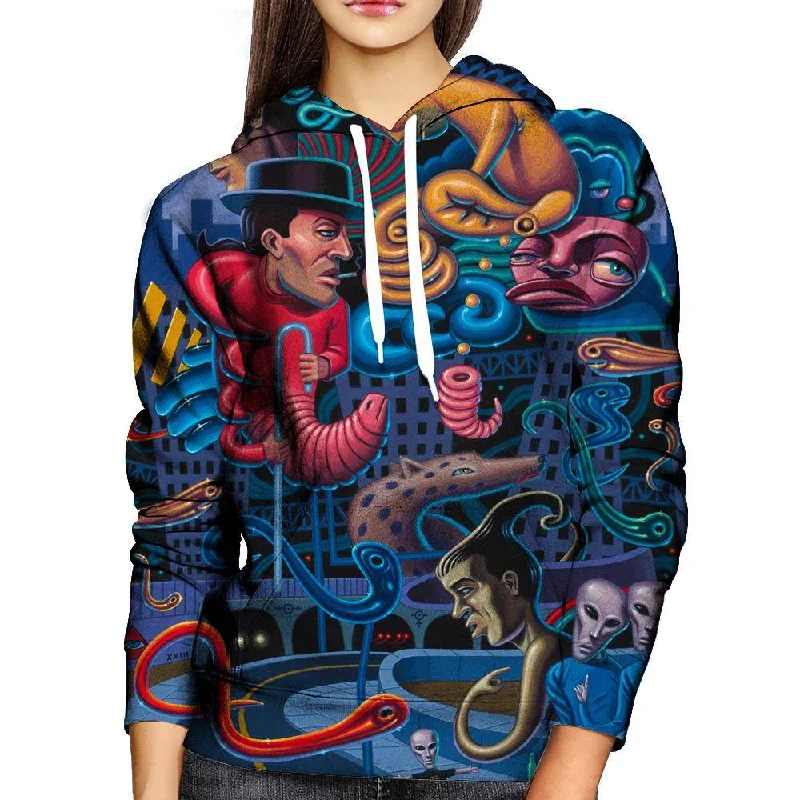 Secrets of the City Womens Hoodie Hoodie with Hem Raw Edge Edgy Unfinished