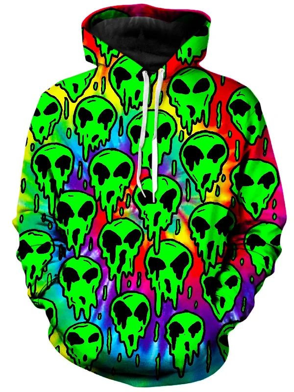 Trippy Green Martian Unisex Hoodie Hoodie with Hem Fringe Bohemian Relaxed