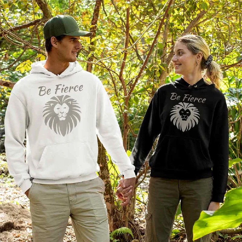 Be Fierce Lion graphic print hoodies for male & female Hoodie with Hem Contrast Bold Stylish Be Fierce Lion graphic print hoodies for male & female Hoodie with Hem Contrast Bold Stylish