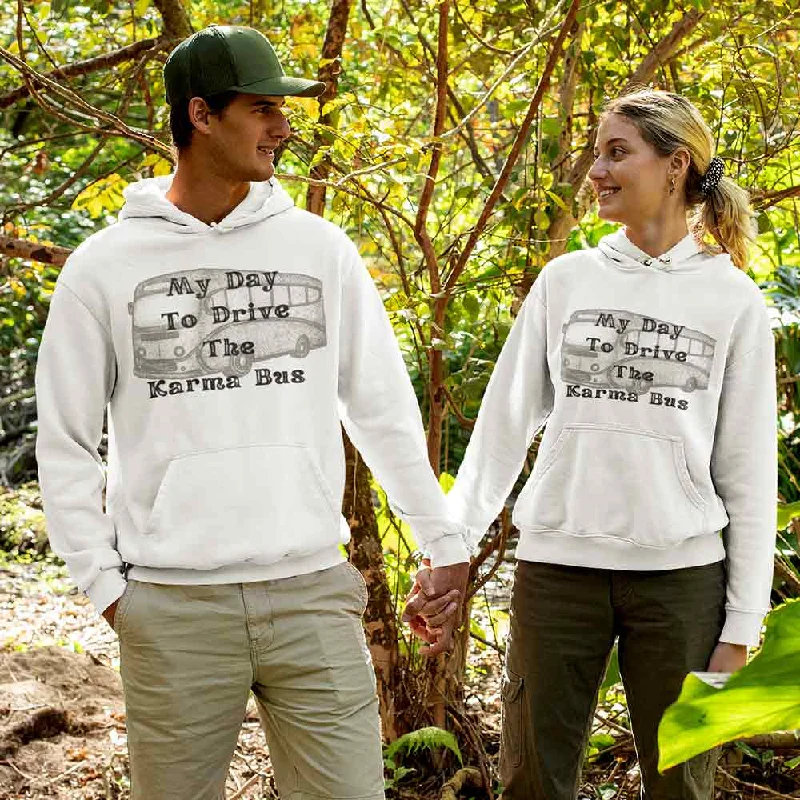 Cotton printed karma design unisex hoodies Hoodie with Exposed Zipper Edgy Industrial