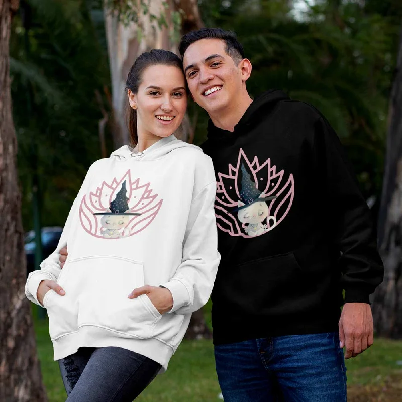 Mystical Meditation Kitty Graphic hoodies design for couple Hoodie with Raw Hem Edgy Unfinished Mystical Meditation Kitty Graphic hoodies design for couple Hoodie with Raw Hem Edgy Unfinished