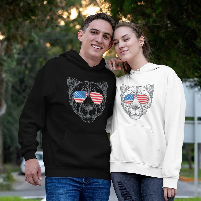 Tiger face printed unisex hoodies Hoodie with Front Slit Layering Stylish