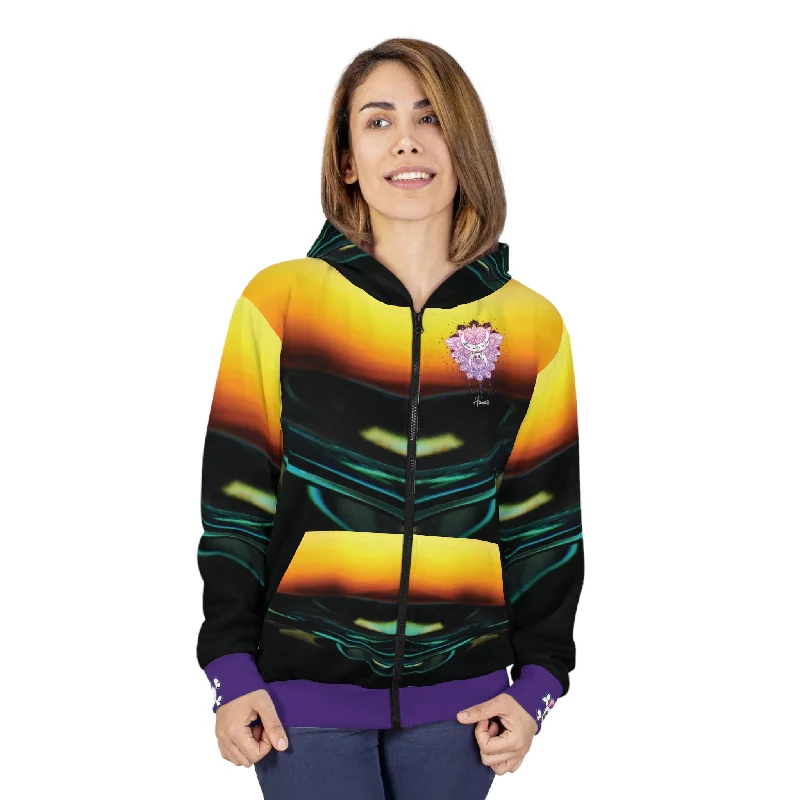 Unisex Zip Hoodie (AOP) Hoodie with Rhinestones Sparkly Elegant