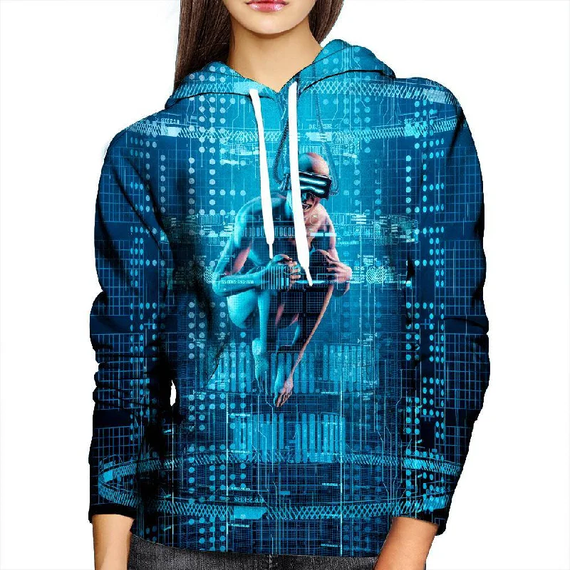 Virtual Dreams Womens Hoodie Hoodie with Gradient Ombre Colorful