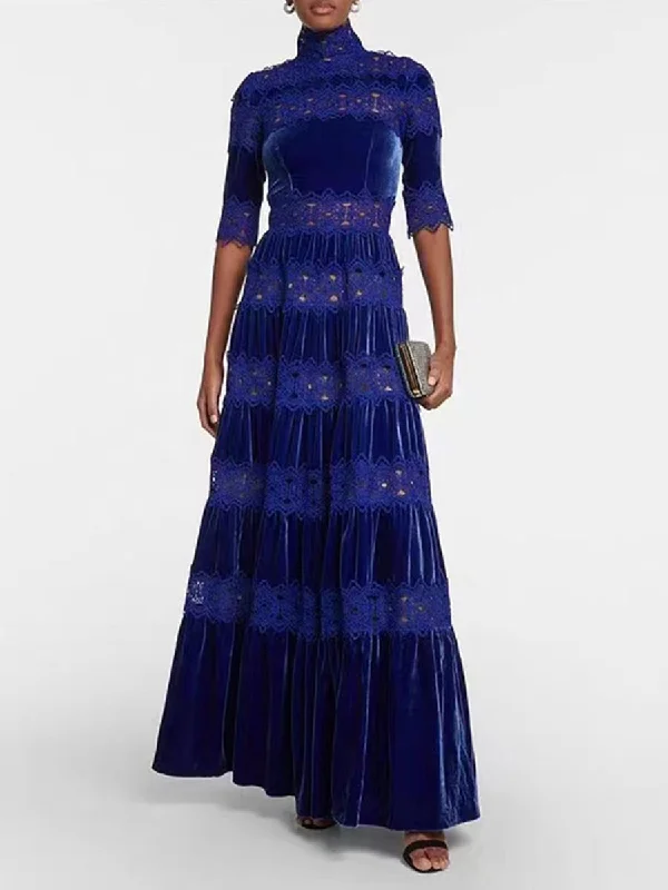 Bella High Neck Waist Slim Long Dress Tunics Exclusive limited