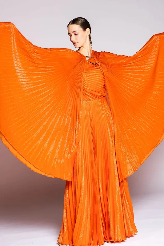 Fully pleated dress with cape Tunics Business professional