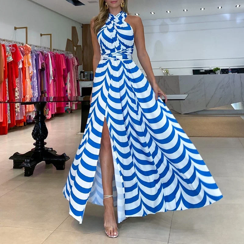 Summer Halter High Waist Women Long Dresses Tunics Winter warm