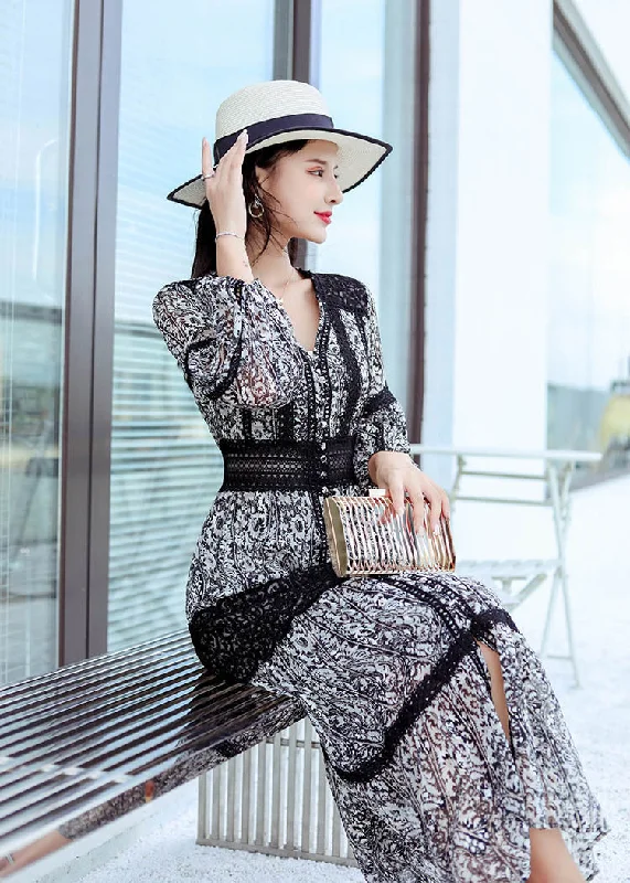 Elegant Classy Floral Design Long Dresses Tunics Trendy modern