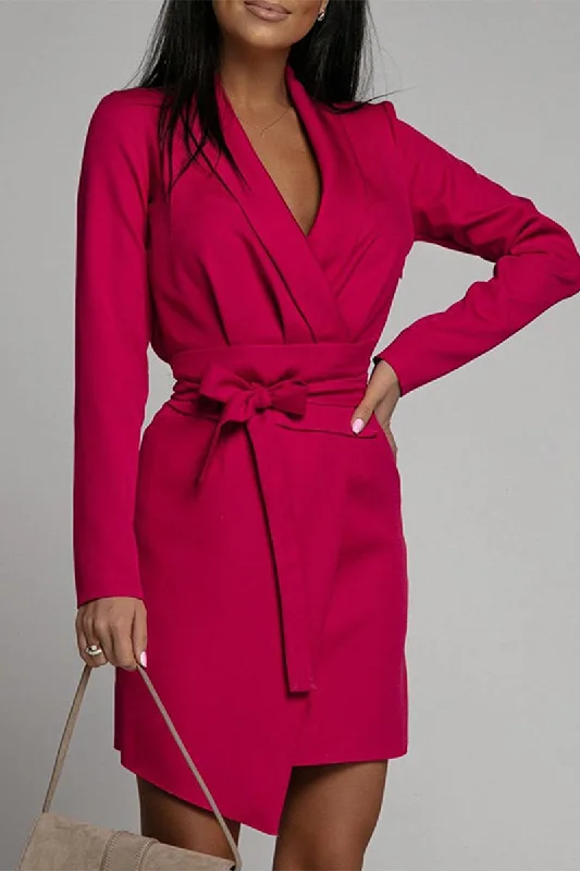 Fashion Casual Solid With Belt V Neck Waist Skirt Dresses(3 colors) Halter Neckline Beach Fashion Casual Solid With Belt V Neck Waist Skirt Dresses(3 colors) Halter Neckline Beach