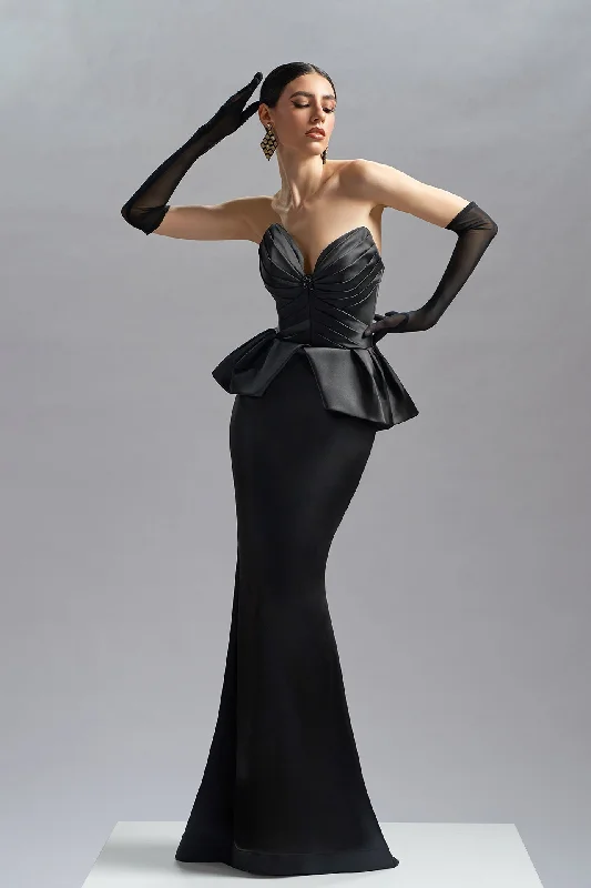 Ruffled waistline satin dress Tunics Practical durable