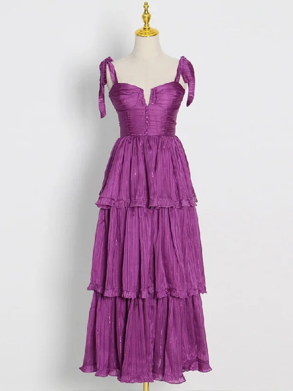 Square Collar Sleeveless High Waist Patchwork Ruffles Long Dresses Tunics Office stylish Square Collar Sleeveless High Waist Patchwork Ruffles Long Dresses Tunics Office stylish