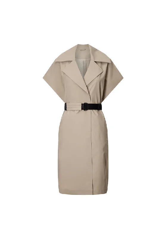 The City Short Sleeve Trench Coat Elegant Trench Coat with Belt
