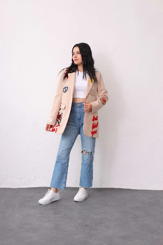 Embroidered Blazer 3818 Women's Vintage Jacket