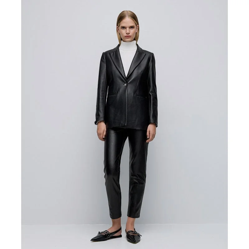 Access Fashion Black Textured Shimmery Blazer Women's Classic Blazer