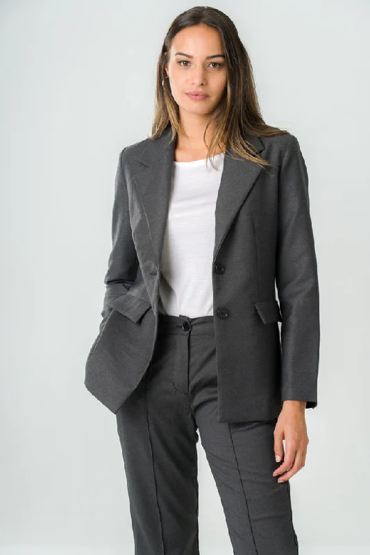 Zinnia Blazer Grey Women's Handmade Blazer