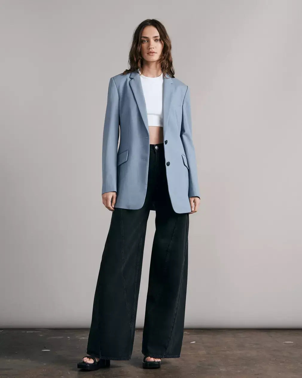 Rag & Bone - Charles Twill Blazer in Prairie Blue Women's Custom Jacket