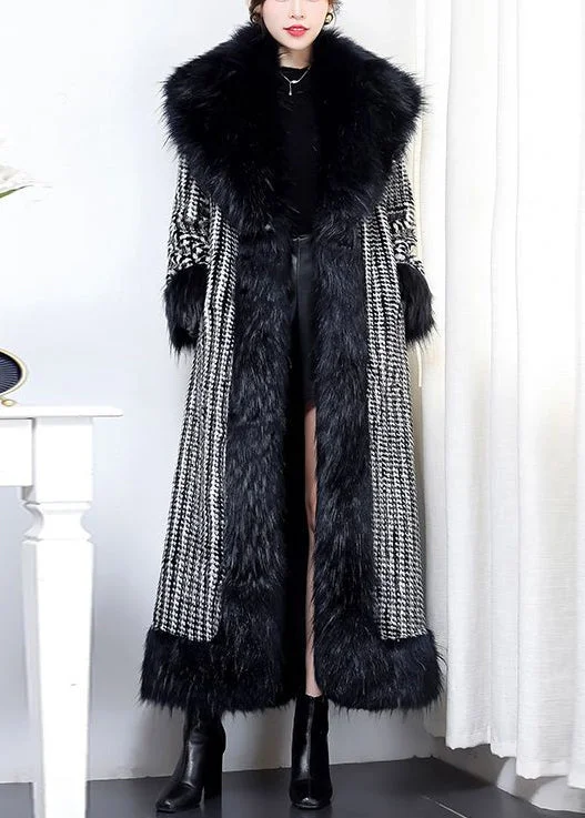 Boho Black Fur Collar Patchwork Warm Faux Leather And Fur Trench Winter Classic Military Trench Coat Boho Black Fur Collar Patchwork Warm Faux Leather And Fur Trench Winter Classic Military Trench Coat