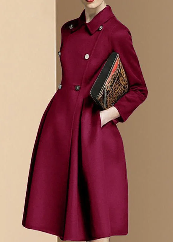 Boutique Mulberry Double Breast Slim Fit Woolen Trench Winter Warm Plaid Trench Jacket Boutique Mulberry Double Breast Slim Fit Woolen Trench Winter Warm Plaid Trench Jacket
