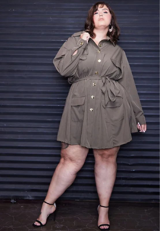 Charly Trench Dress Fashionable Tartan Trench Coat