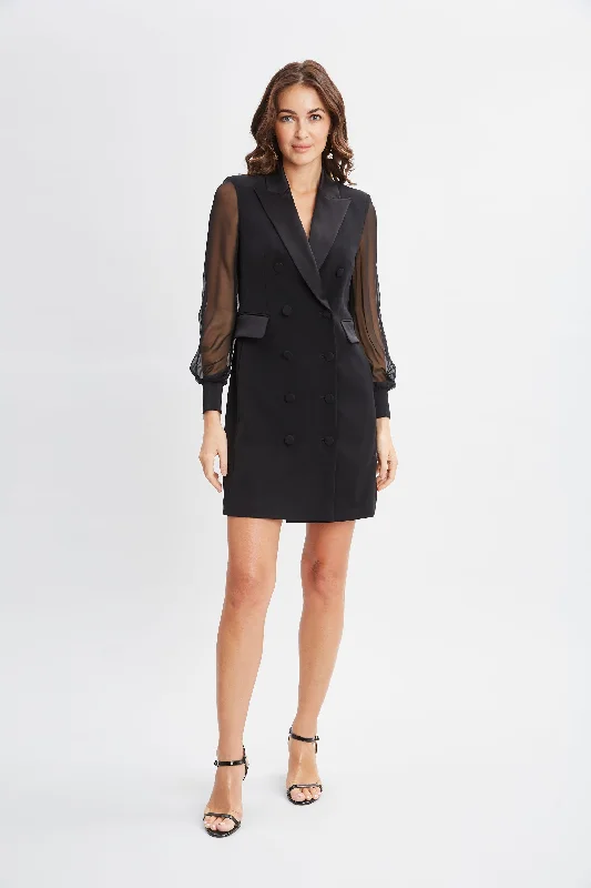 Chiffon Sleeve Blazer Dress Women's Trendy Blazer