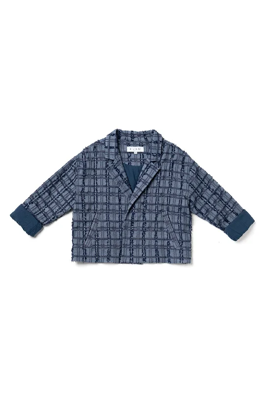 Cropped Boyfriend Blazer - Indigo Hearts Women's Luxurious Jacket