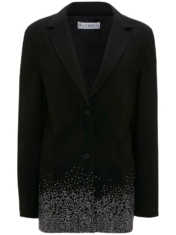 crystal-embellished single-breasted blazer Women's Custom Jacket