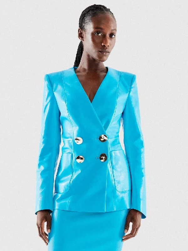 CURVE CLAUDE RECYCLED LEATHER BLAZER Women's Trendy Suit