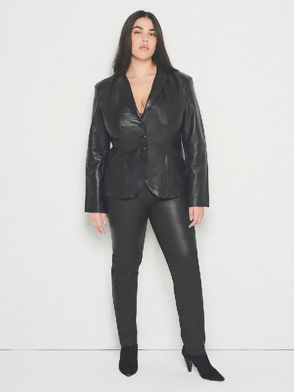 CURVE DENISE TAILORED RECYCLED LEATHER BLAZER Women's Classic Suit