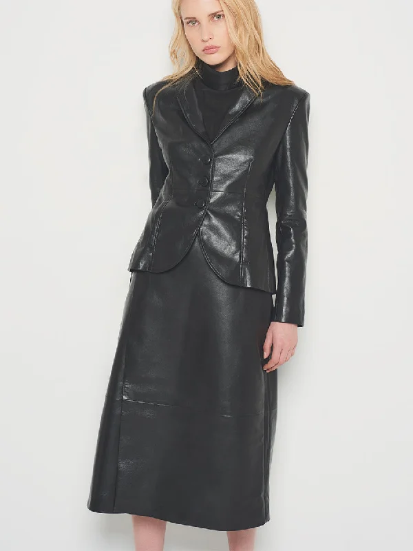 CURVE DENISE UPCYCLED TAILORD LEATHER BLAZER Women's Fashion Blazer