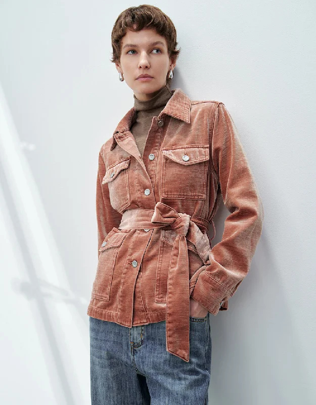 Denim Trench Coat With Belt Stylish Trench Coat with Pockets