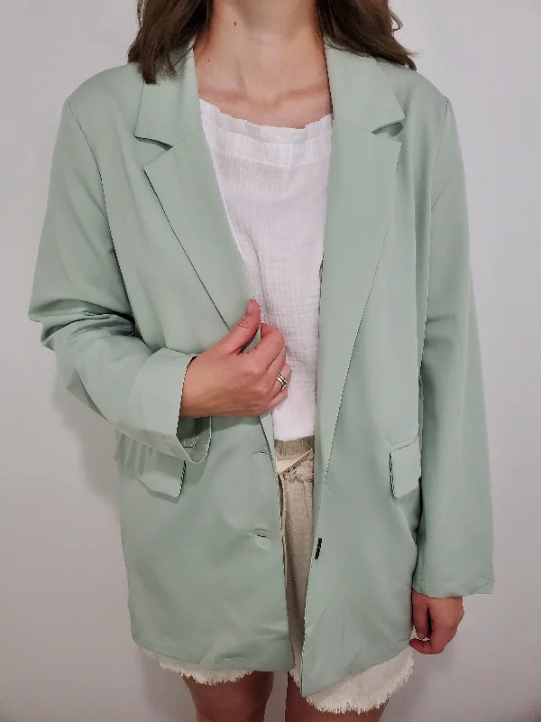 ESTELLE RELAXED BLAZER - MIST GREEN Women's Trendy Jacket