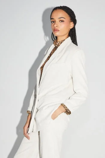 Imprevu Velour Cote Vintage Cream Blazer Women's Elegant Suit