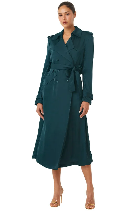 KIKI TRENCH Comfortable Zip-Up Trench Coat