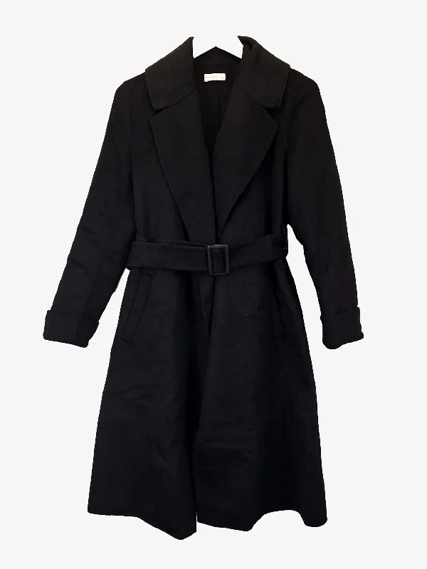 Kookai Timeless Belted Wool Blend Trench Coat Size 8 Classic Wool Trench Jacket