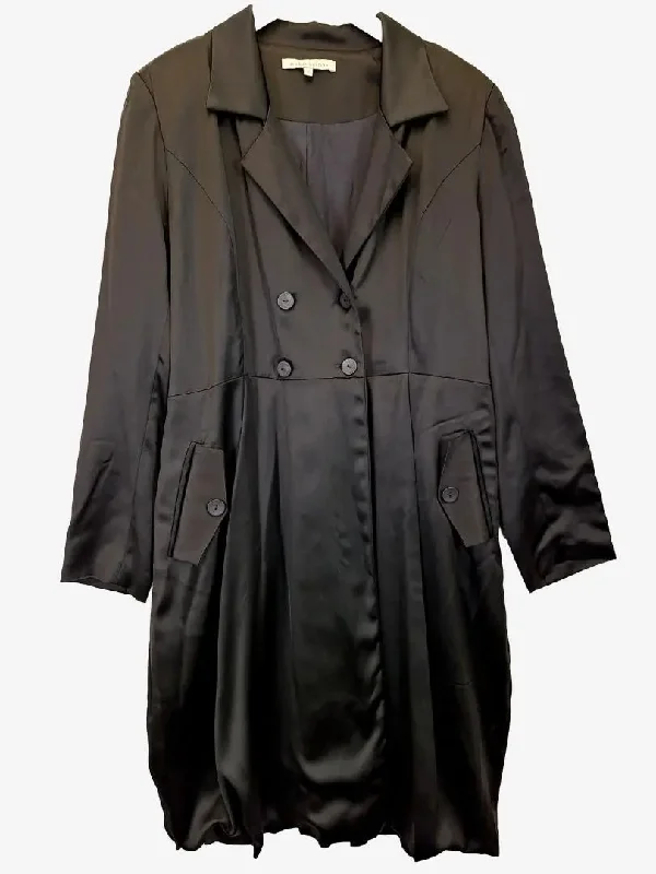 Megan Salmon Elegant Satin Winter Trench Coat Size 12 Modern Trench Coat Design