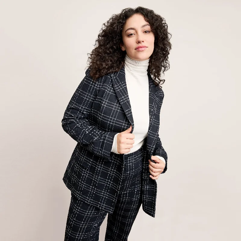 O'Hara Blazer - Knit Suiting :: Plaid Women's Luxurious Jacket