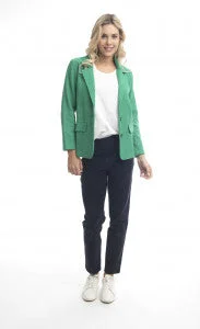 Orientique Organic Cotton Blazer (Green or Navy) Women's Advanced Suit