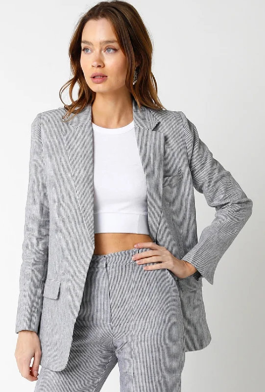 Pocketed Blazer Women's Trendy Jacket
