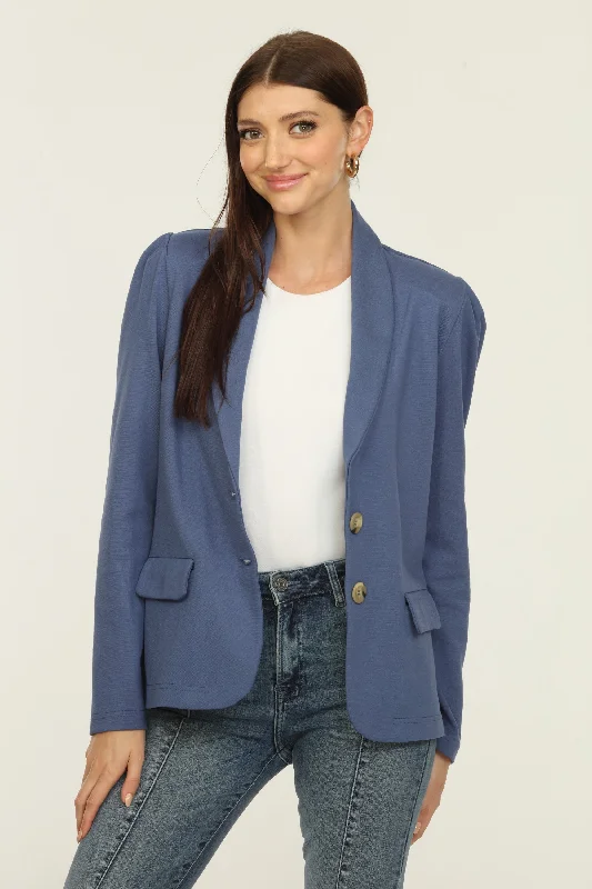 Ponti Puff Sleeve Blazer Women's Elegant Suit