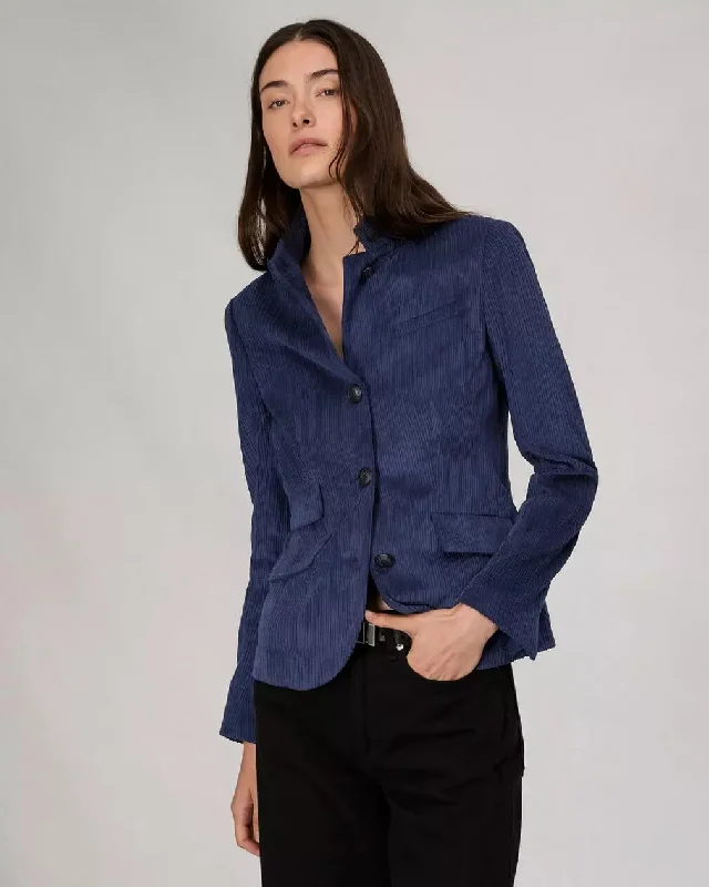 Rag & Bone - Slade Cord Blazer in Navy Women's Trendy Suit