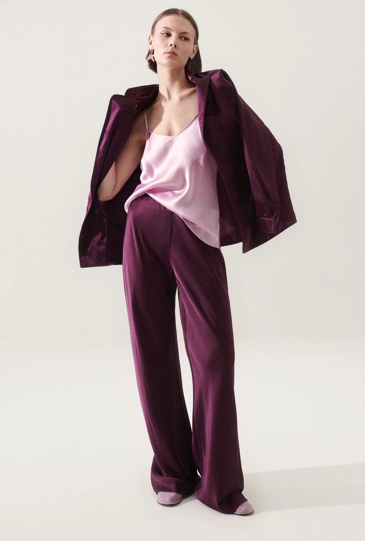 RELAXED BLAZER BLOOD PLUM Women's Elegant Suit