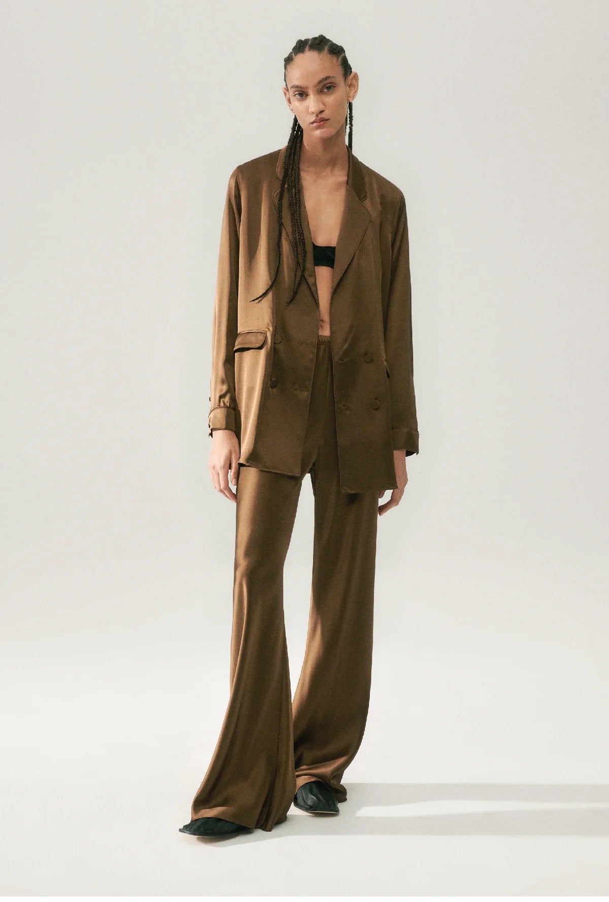RELAXED BLAZER DARK EARTH Women's Plaid Suit
