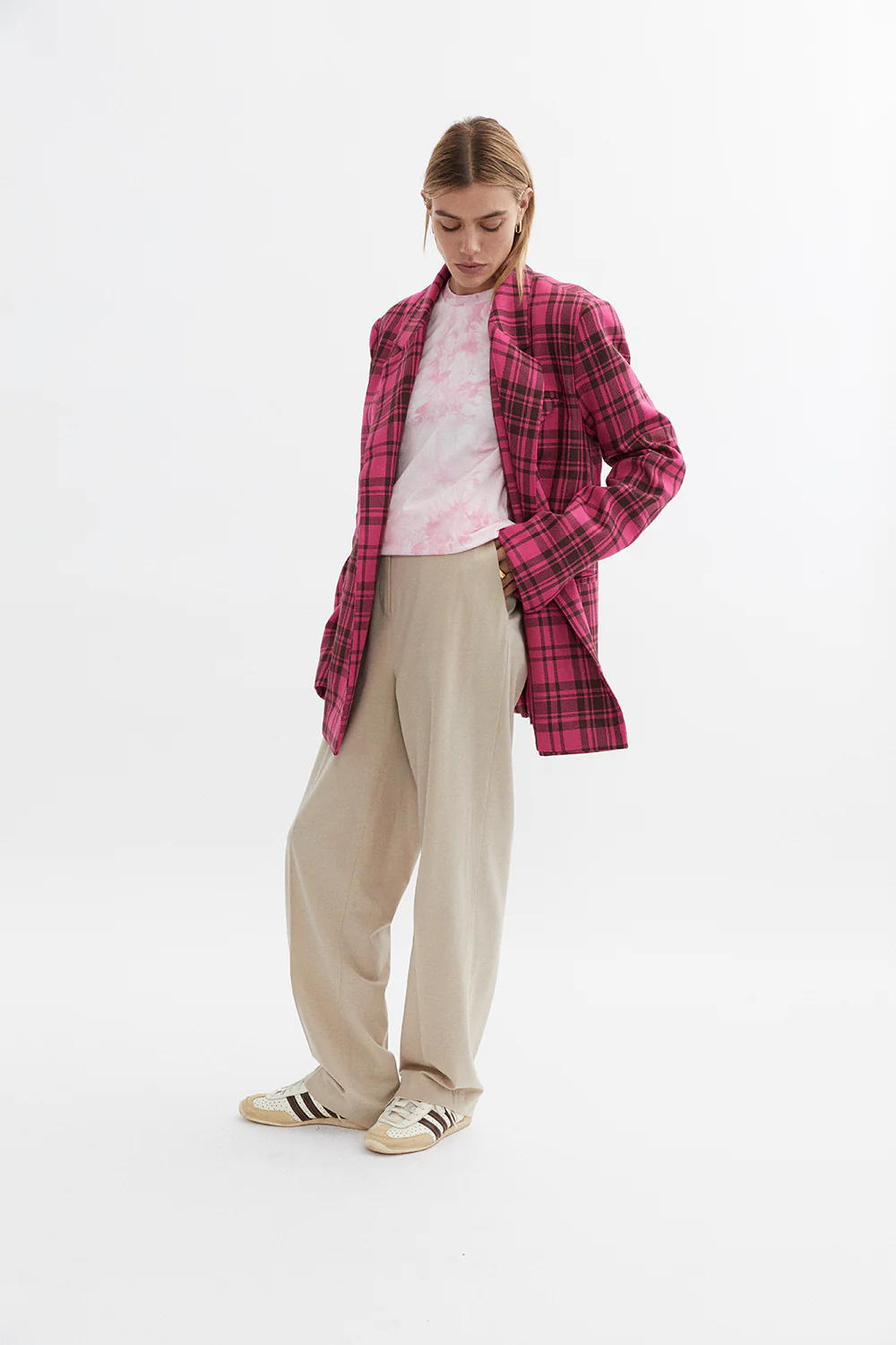 Samantha Blazer in Pink Women's Stripe Blazer